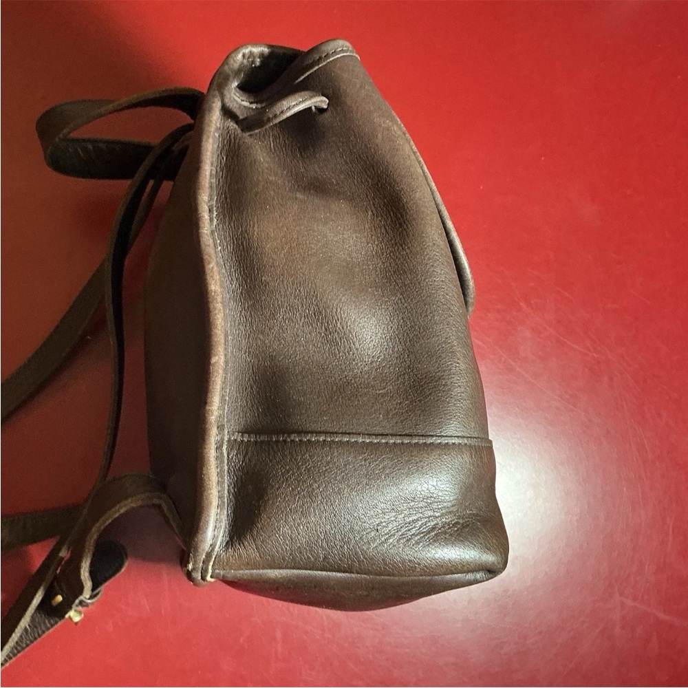 Vintage Coach 9960 Brown Leather Backpack Purse Small Daypack Brass turn lock - Picture 8 of 16